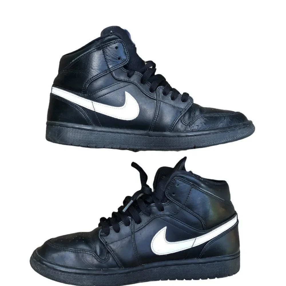 NIKE Air Jordan 1 Mid 'Speckle' Size 8.5 Black - Picture 4 of 16